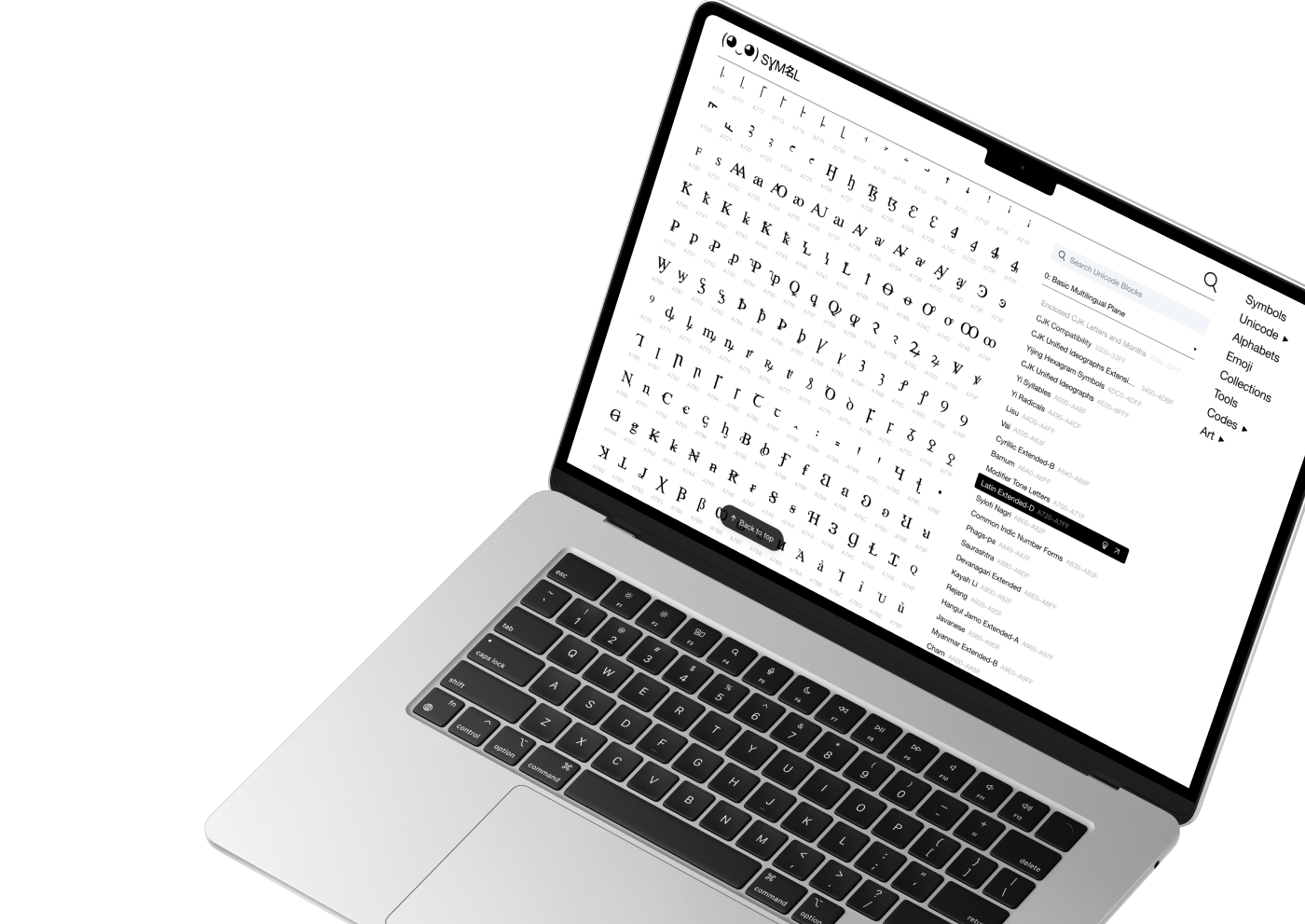 Таблица символов на SYMBL.cc