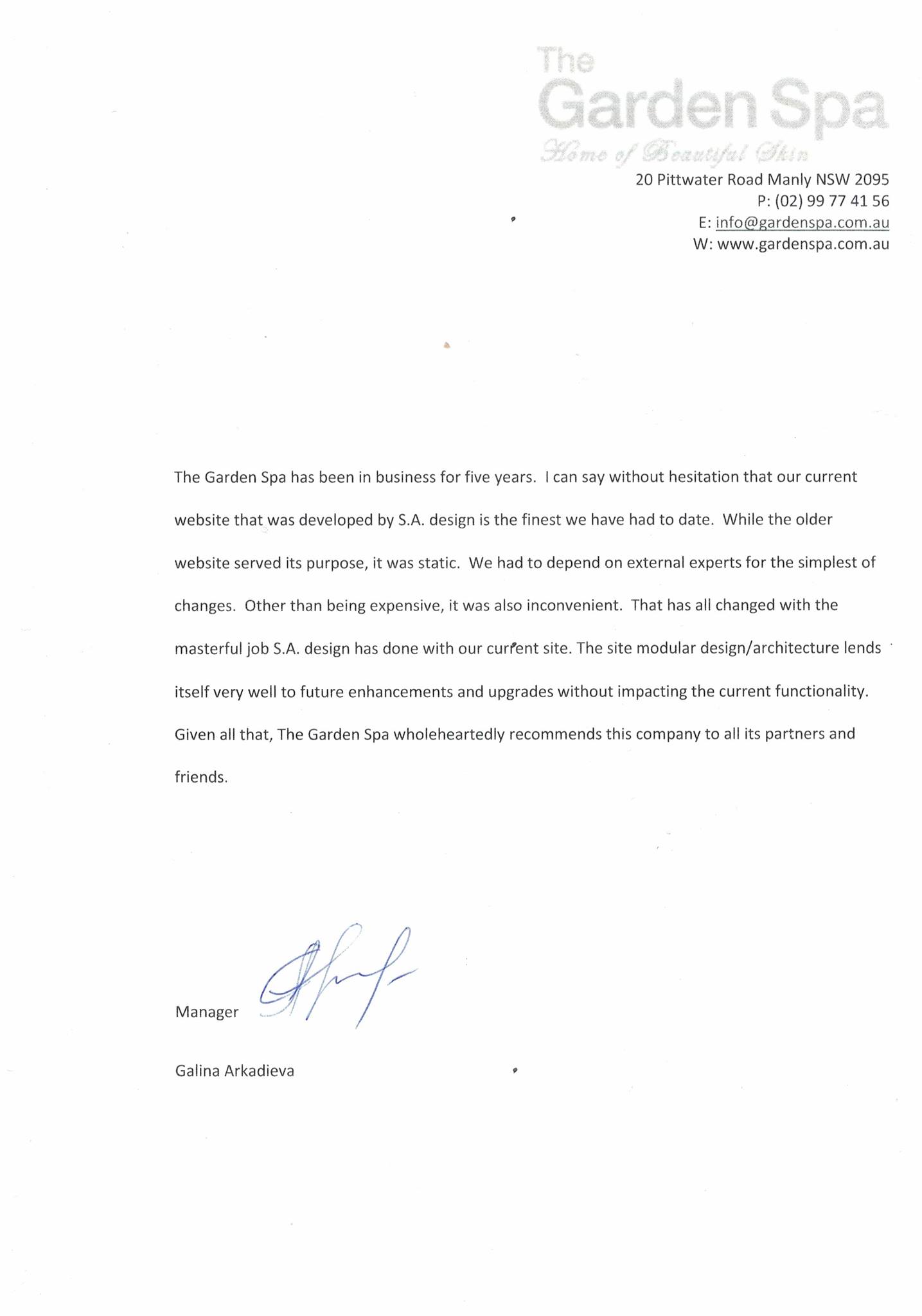 отзыв компании Garden Spa